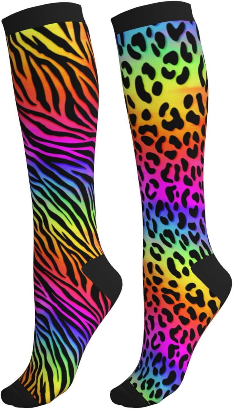 thmnj Compression Socks Knee High Support Socks for Women Men Circulation Stockings for Athletic Running Cycling Flying - Image 1